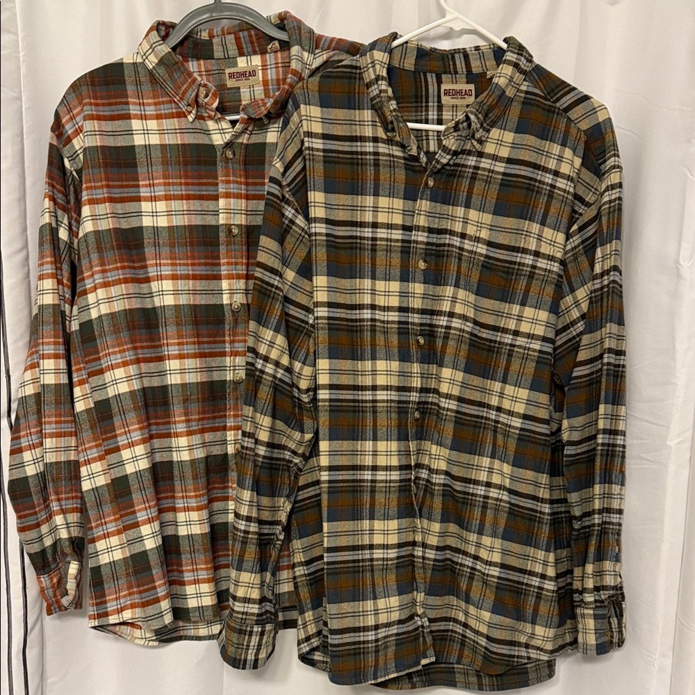 Men's Casual Plaid Shirts - Brown and Green
